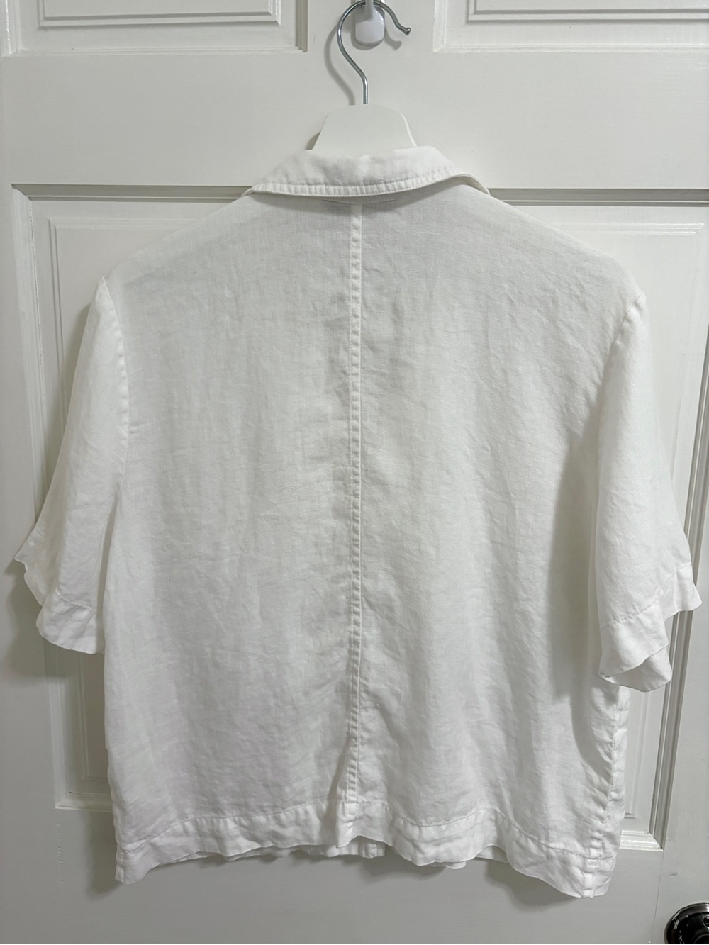 Everlane White Short-Sleeve Button Front Linen Shirt Size M - Picture 3 of 3